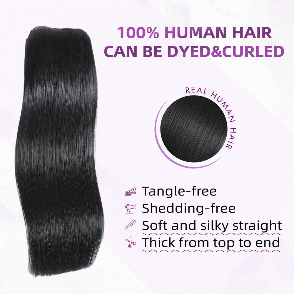 Nuzusa extensiones clip en 8 piezas, ideal para completar el peinado completo.