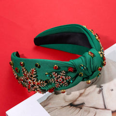 NVENF Christmas headband Pearl rhinestone embellishment enhances elegant festive looks.