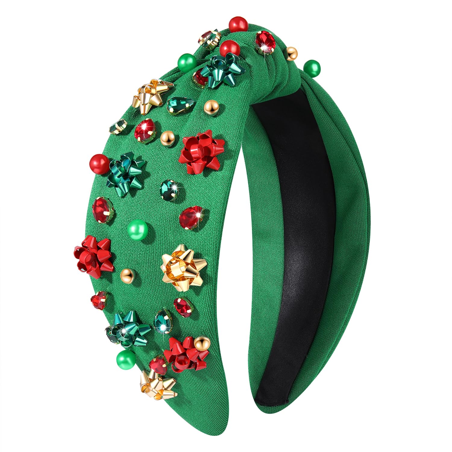 NVENF jeweled plaid headband christmas-outfit essential for festive styling