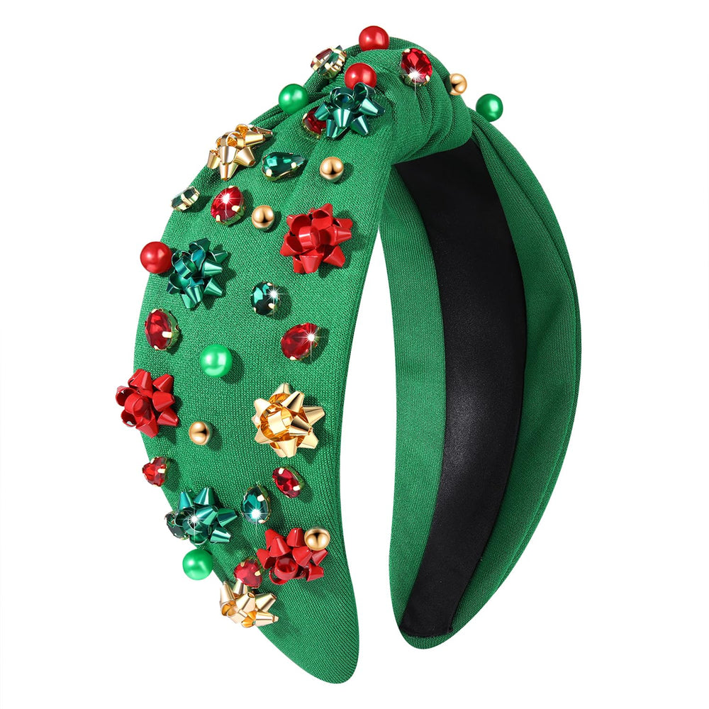 NVENF jeweled plaid headband christmas-outfit essential for festive styling