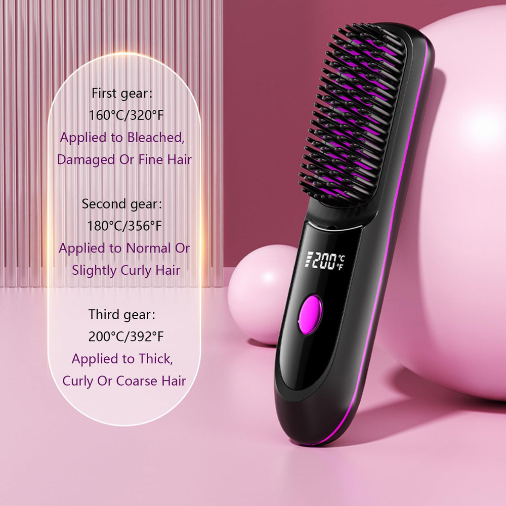 Nvnvske Go Brush Pro anti-scald ceramic teeth close-up for safe detangling and smoothing