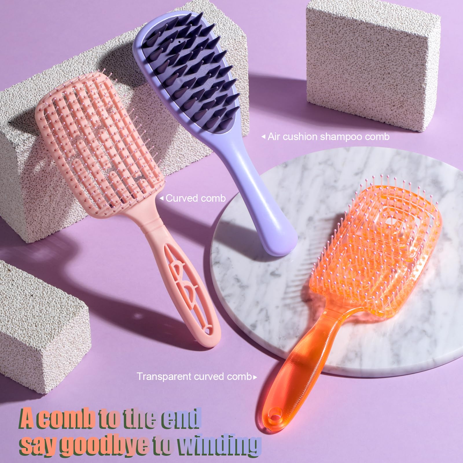 NVTED ergonomic detangling brush with comfortable grip for home or salon