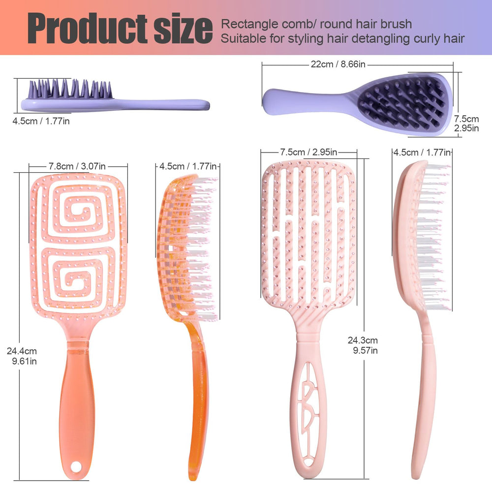 NVTED vented detangler brush shows curved design for knot-free styling