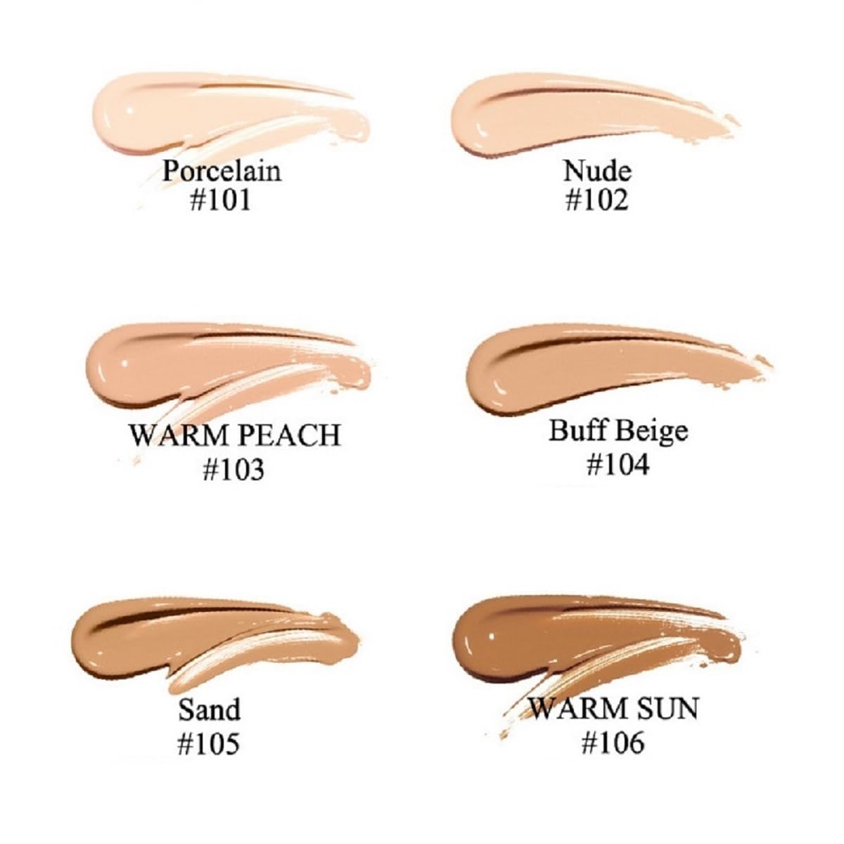 nvyue Phoera Foundation 104 Buff Beige packaging closeup highlights easy-spread texture