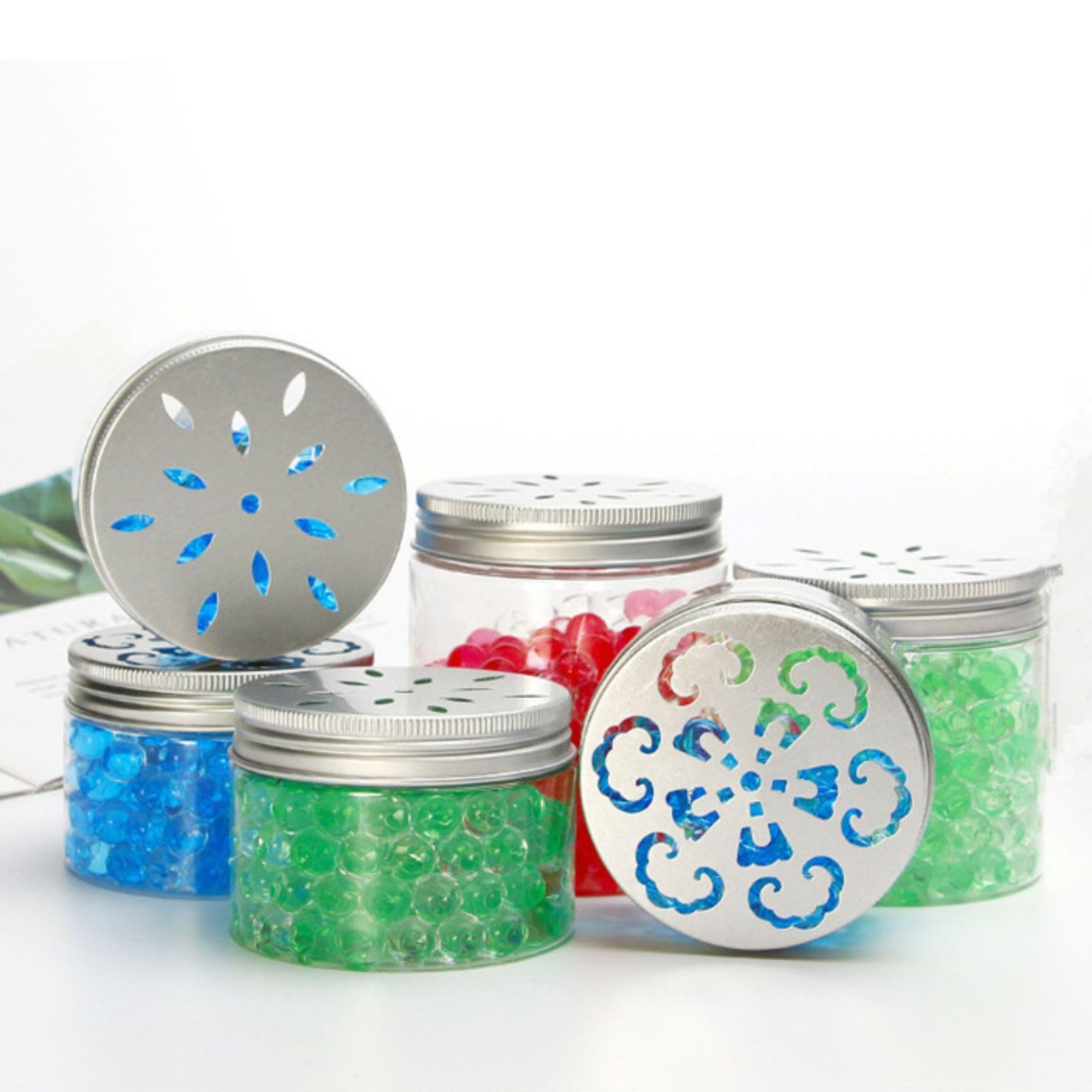 Nwsrayu three hollow-style lids add decorative variety to storage.