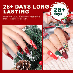 NXJ INFILILA Green bottle captures wintry vibes for festive manicures with rich color payoff.