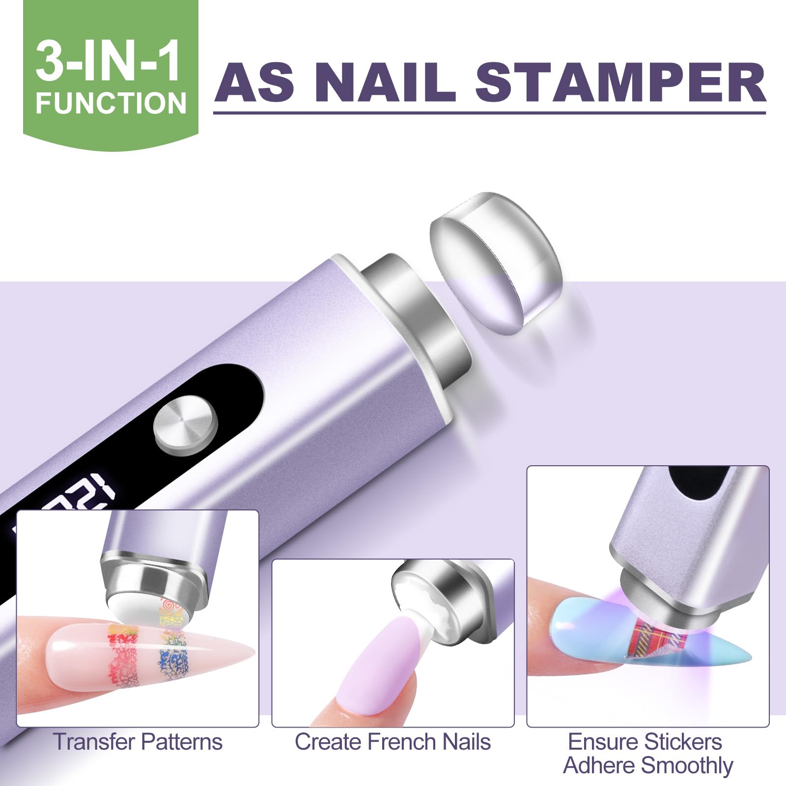 NXJ INFILILA nail stamping heads allow easy replacements for ongoing nail art.