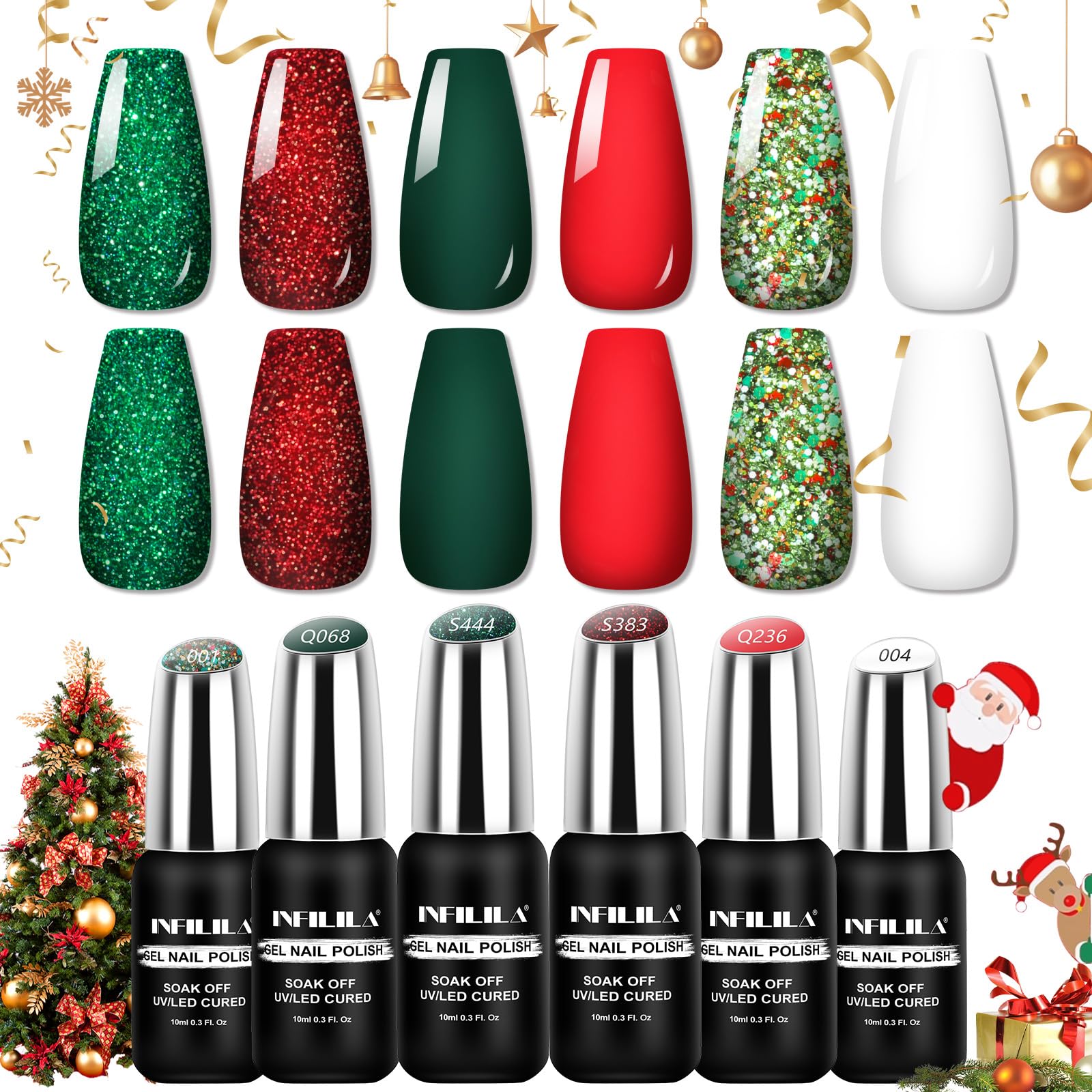 NXJ INFILILA Sparkle Green bottle offers festive color for holiday manicures with long-lasting shine.