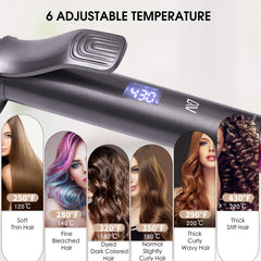 Nycoba curling iron heats to 250°F in 60 seconds for quick styling.