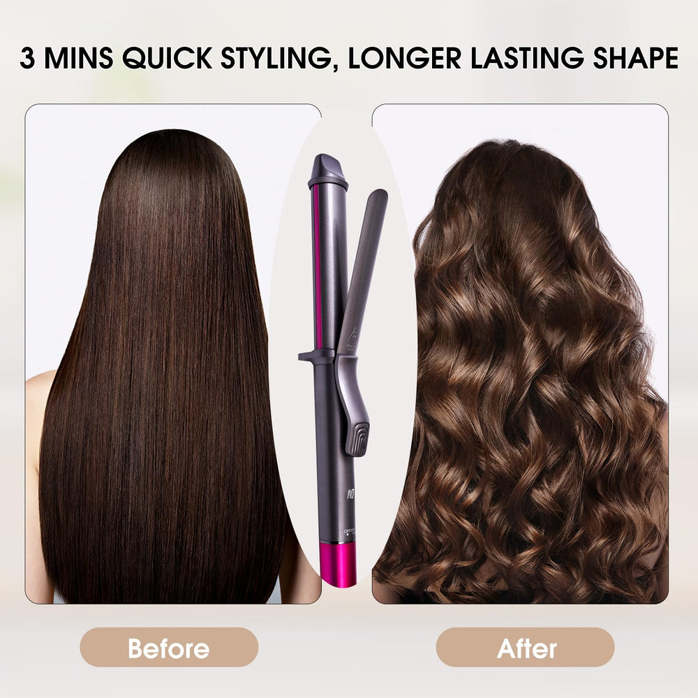 Nycoba curling iron supports 100-240V worldwide voltage for travel-ready styling.