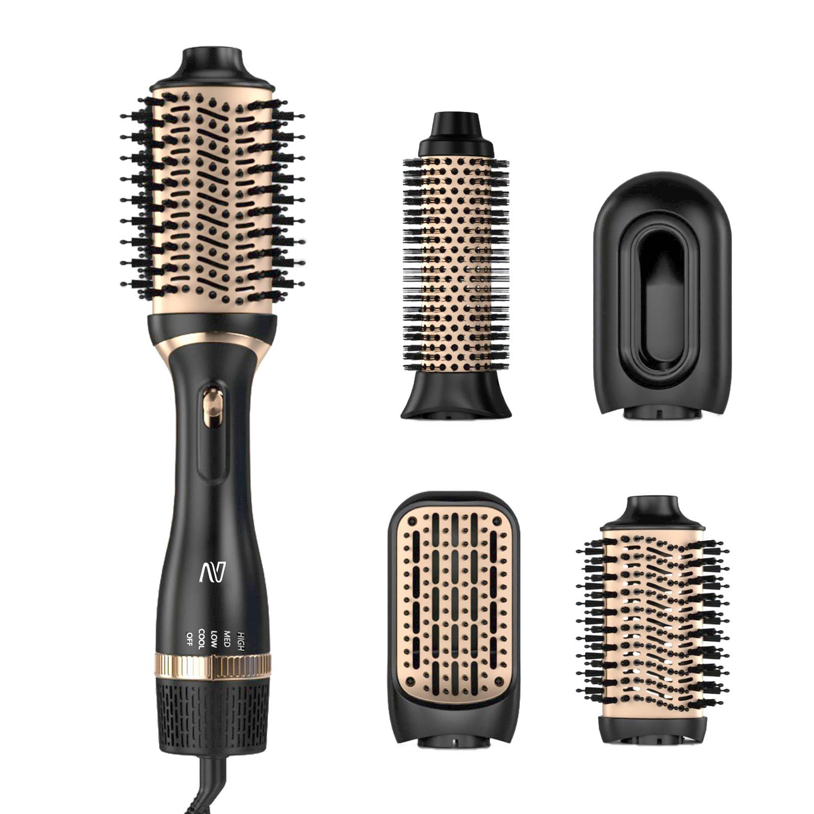 Nycoba hair dryer brush set in action showing quick dry and voluminous lift