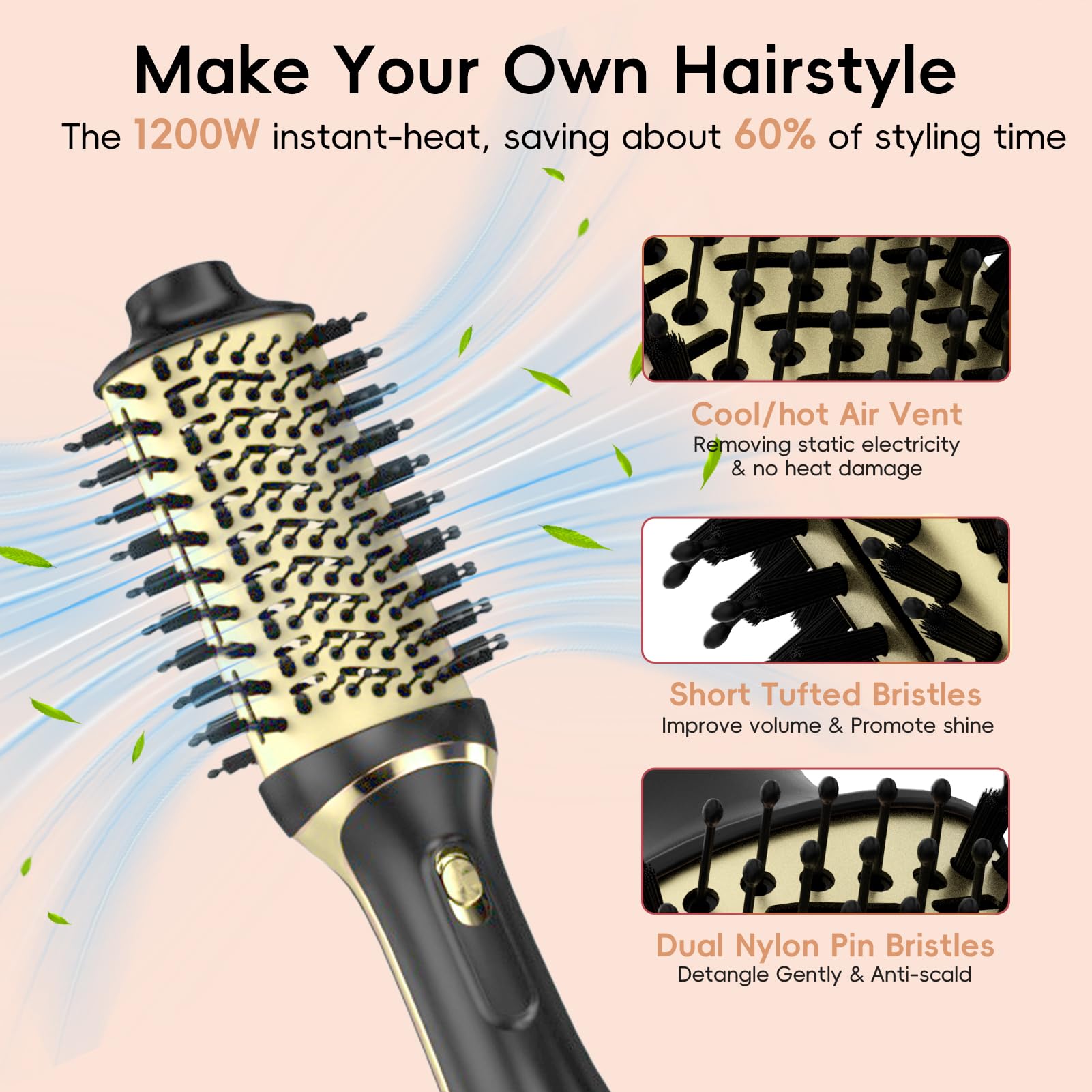 Nycoba hair dryer brush set compact storage suitable for small spaces