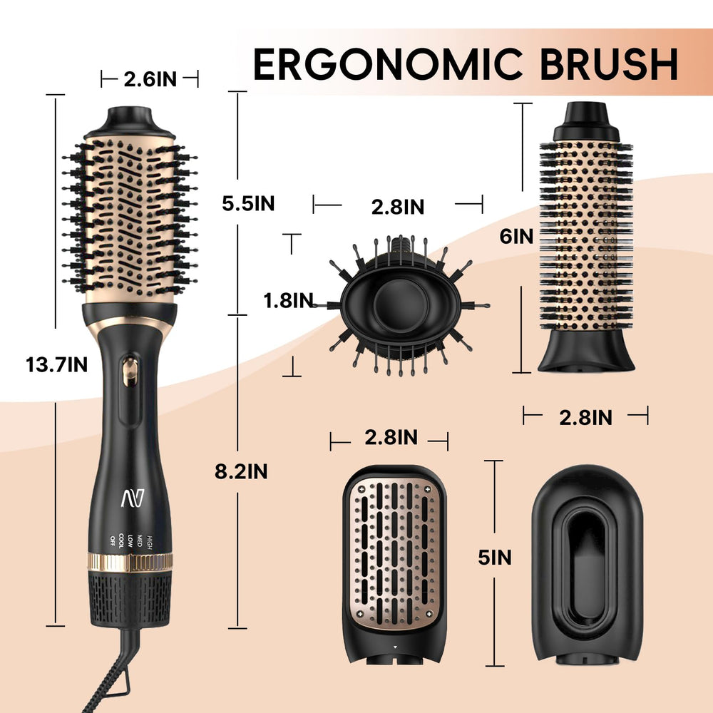Nycoba hair dryer brush set in morning routine demonstrates faster styling with up to 60% time savings