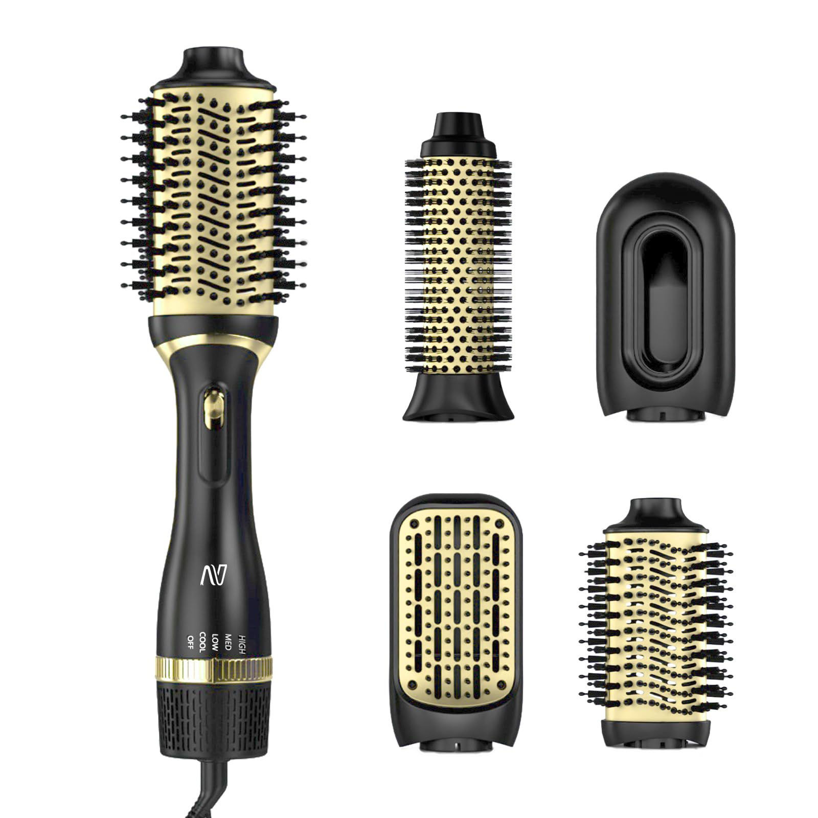 Nycoba hair dryer brush set front view shows salon-ready finish potential