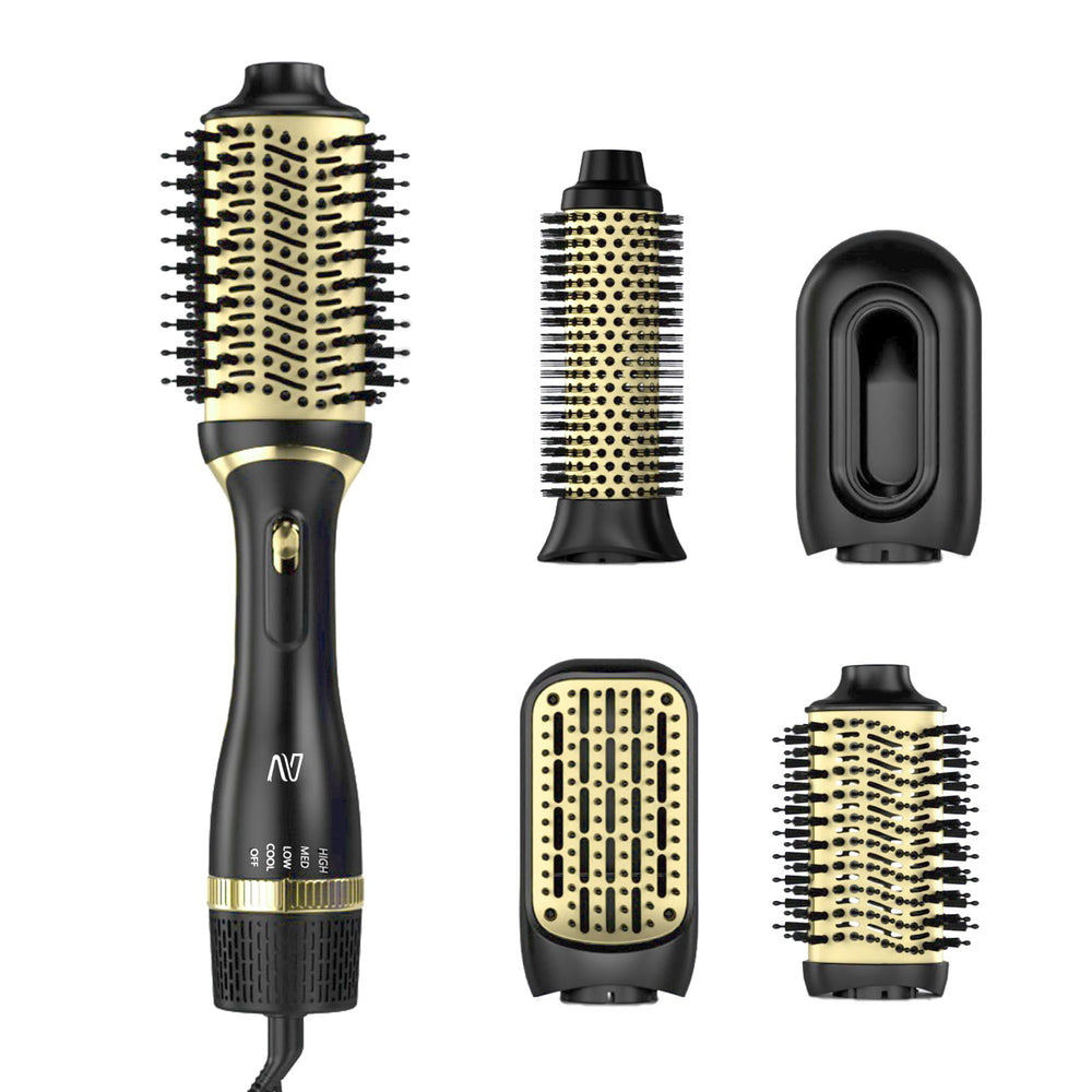 Nycoba hair dryer brush set front view shows salon-ready finish potential
