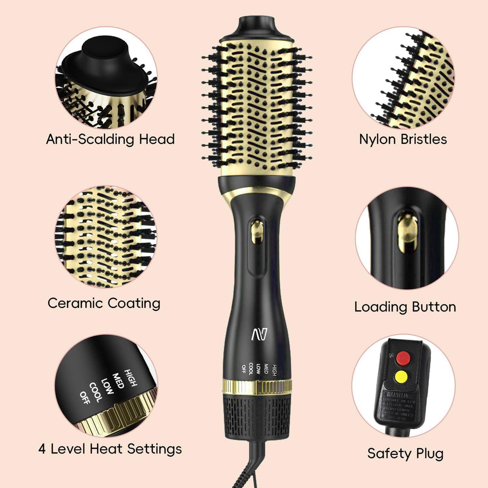 Nycoba hair dryer brush set in use demonstrates quick-dry and volume