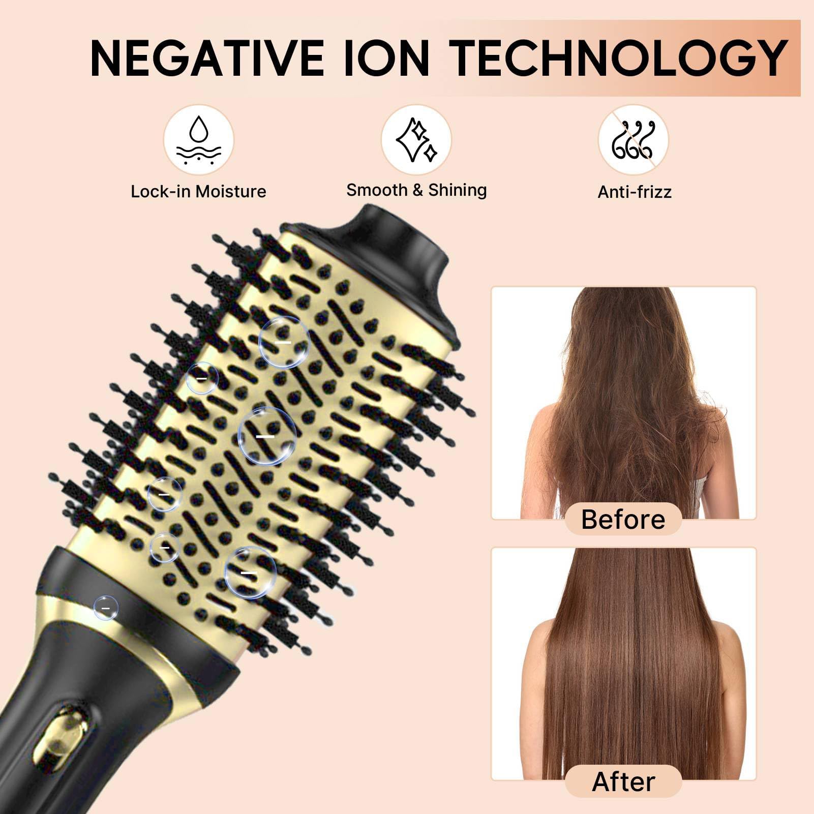 Nycoba hair dryer brush set ion-technology reduces static and smooths hair