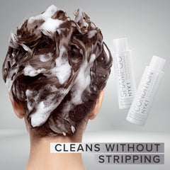 NYK1 color-treated hair close-up highlights shine and vibrant color retention.