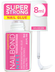 NYK1 NailBond brush-on glue bottle—precise application, strong adhesion.