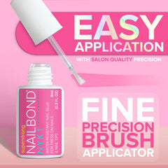 NYK1 NailBond on press-on nails—secure adhesion for lasting wear.