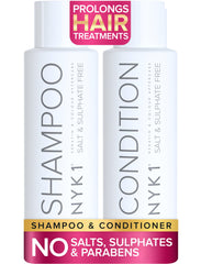 NYK1 sulfate-free shampoo bottle with color protection and gentle cleansing.