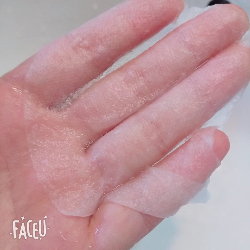NYKKOLA mask applied on face for hydrating, nourishing treatment.