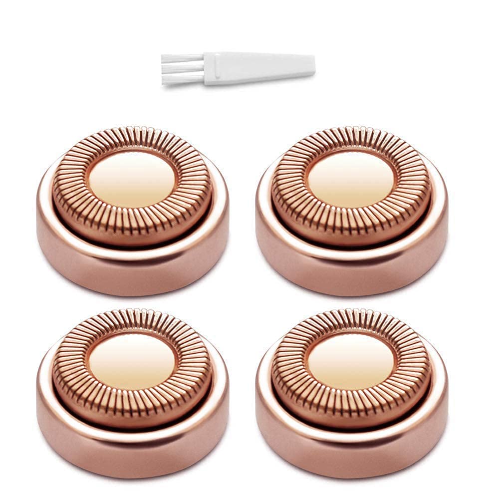 NYKKOLA rose gold replacement head front view for gentle facial hair removal
