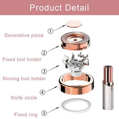 NYKKOLA rose gold replacement head side view for smooth maintenance