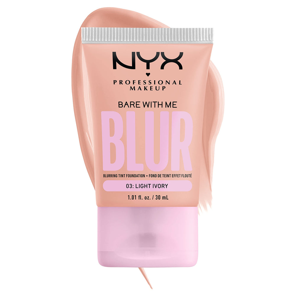 NYX Bare With Me Blur Tint bottle cap and label emphasizes travel-friendly packaging