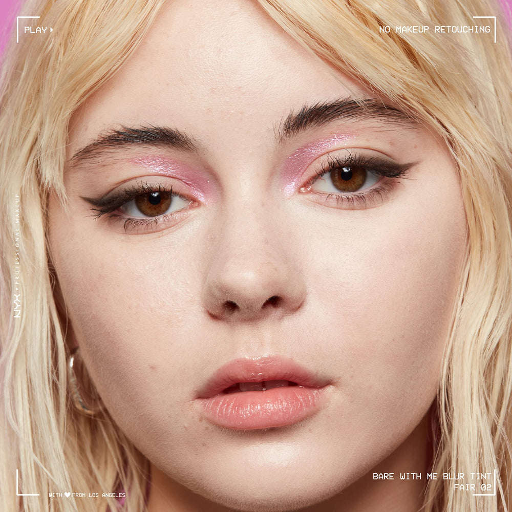 NYX Bare With Me Blur Tint Foundation matte finish on skin for blurred complexion