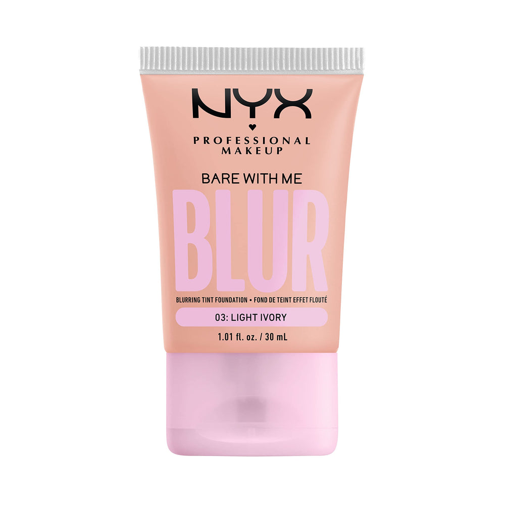 NYX Bare With Me Blur Tint Light Ivory bottle shows a smooth, blurred complexion