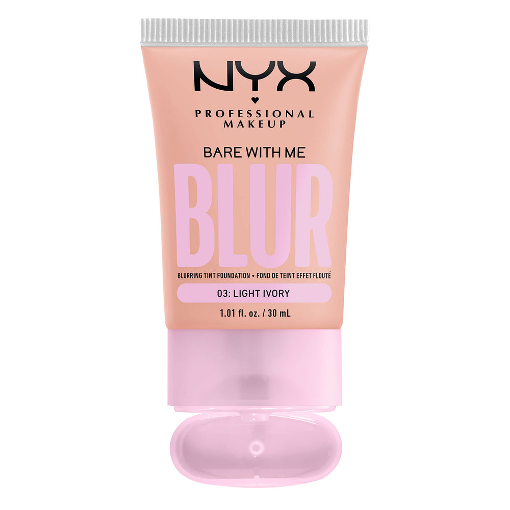 NYX Bare With Me Blur Tint Light Ivory packaging highlights shade match and easy shade selection