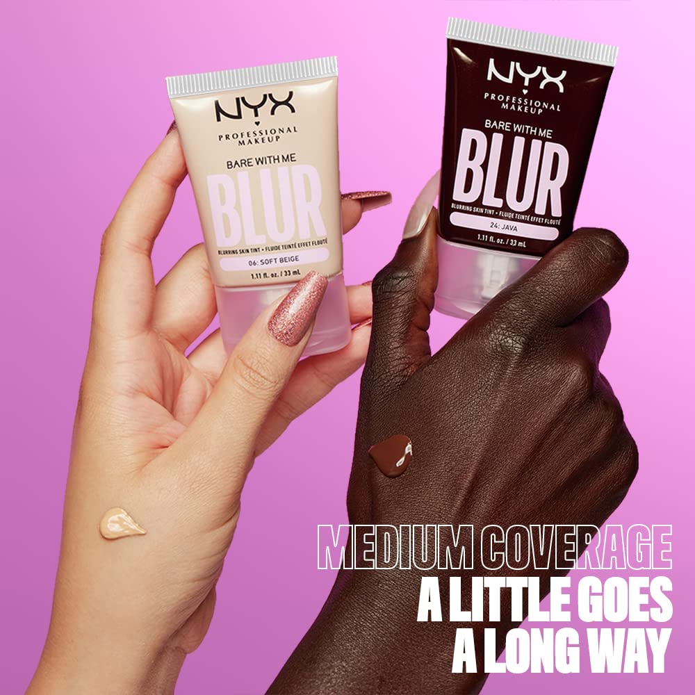 NYX Bare With Me Blur Tint applied on skin highlights a balanced, even tone