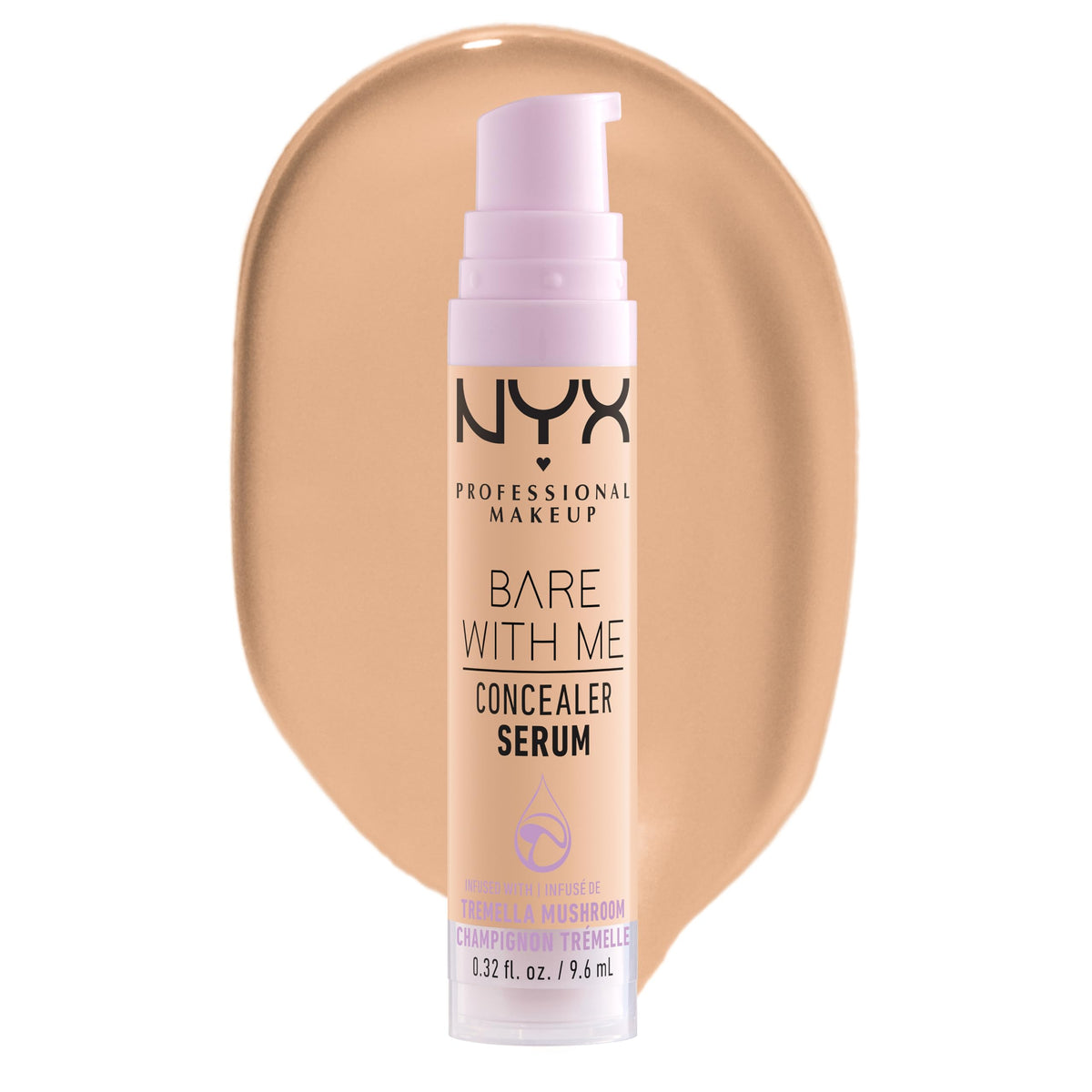 NYX Bare With Me Concealer Serum bottle with pump for all-day hydration and natural finish
