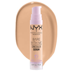 NYX Bare With Me Concealer Serum bottle with pump for all-day hydration and natural finish