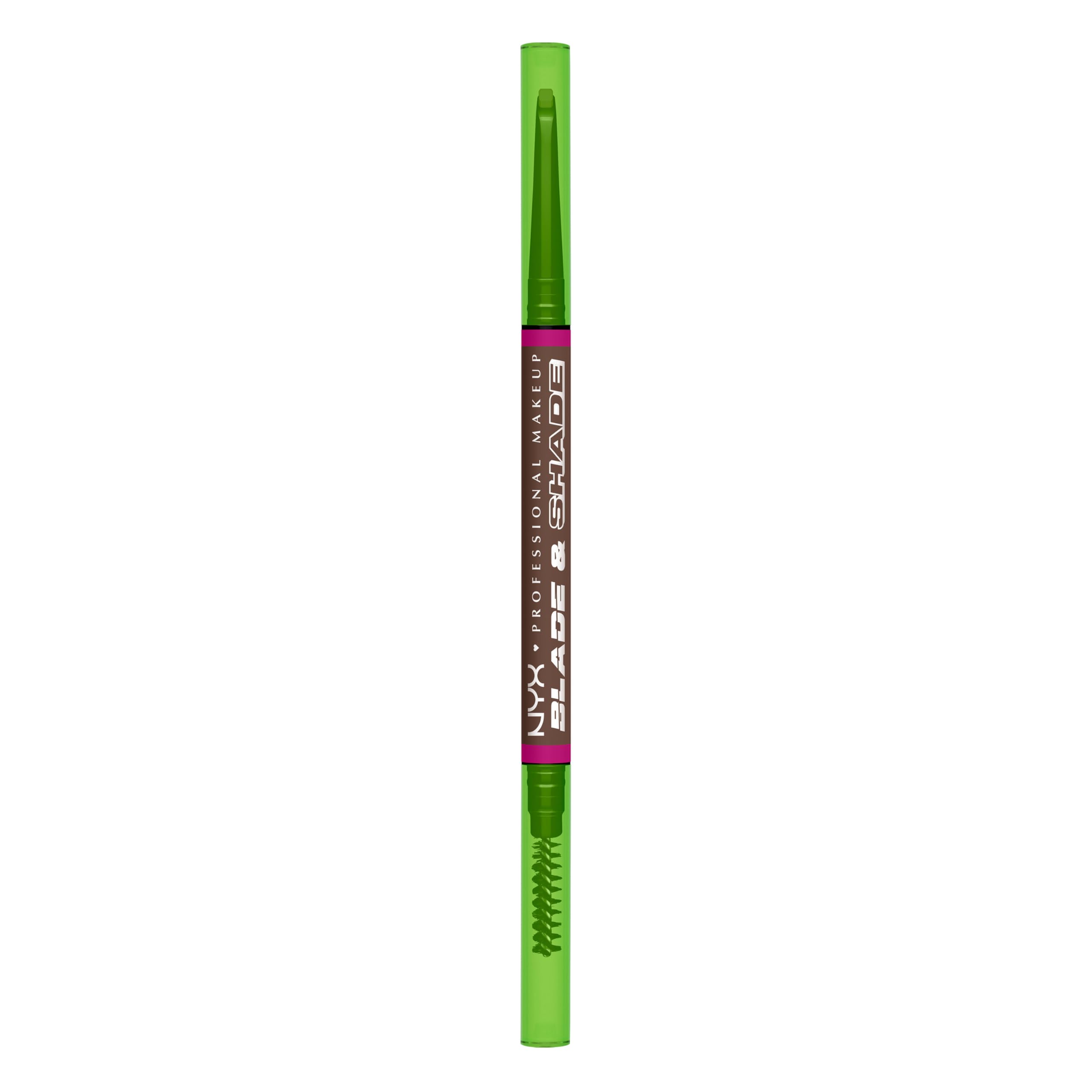 NYX Blade & Shade Brow Pencil dual-edged tip creates precise hairlike strokes for natural brows.