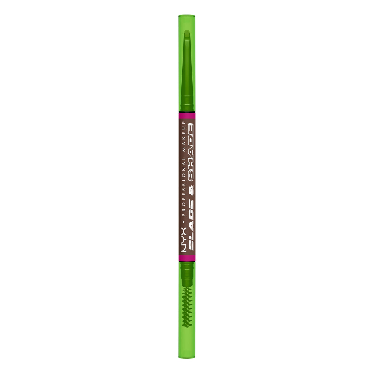 NYX Blade & Shade Brow Pencil dual-edged tip creates precise hairlike strokes for natural brows.