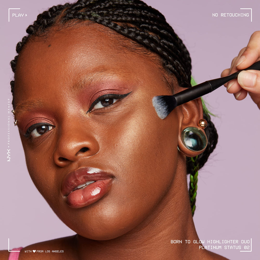 NYX Born To Glow icy highlighter duo layered glow for intense radiance