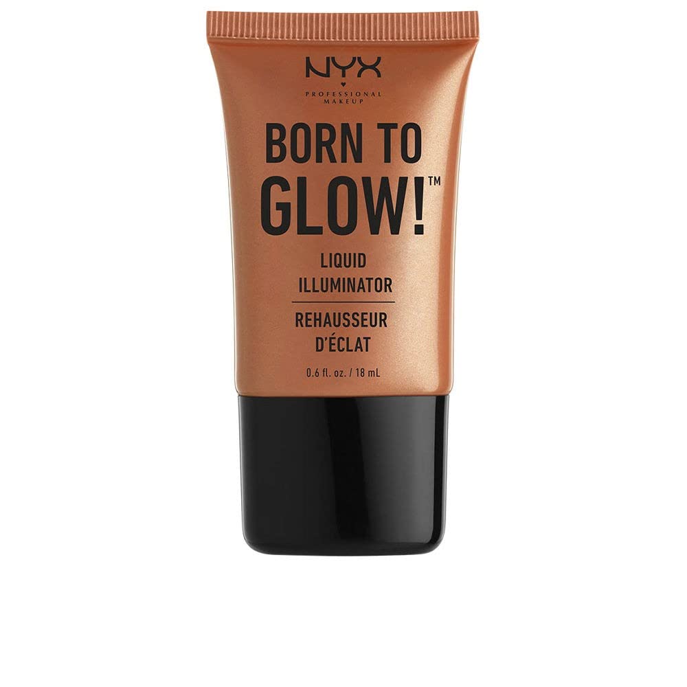 NYX Born To Glow Liquid Illuminator Sun Goddess bottle for radiant dewy glow and versatile highlighting