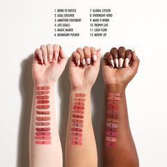 NYX Boundary Pusher two-step application demonstrates base and top coats.