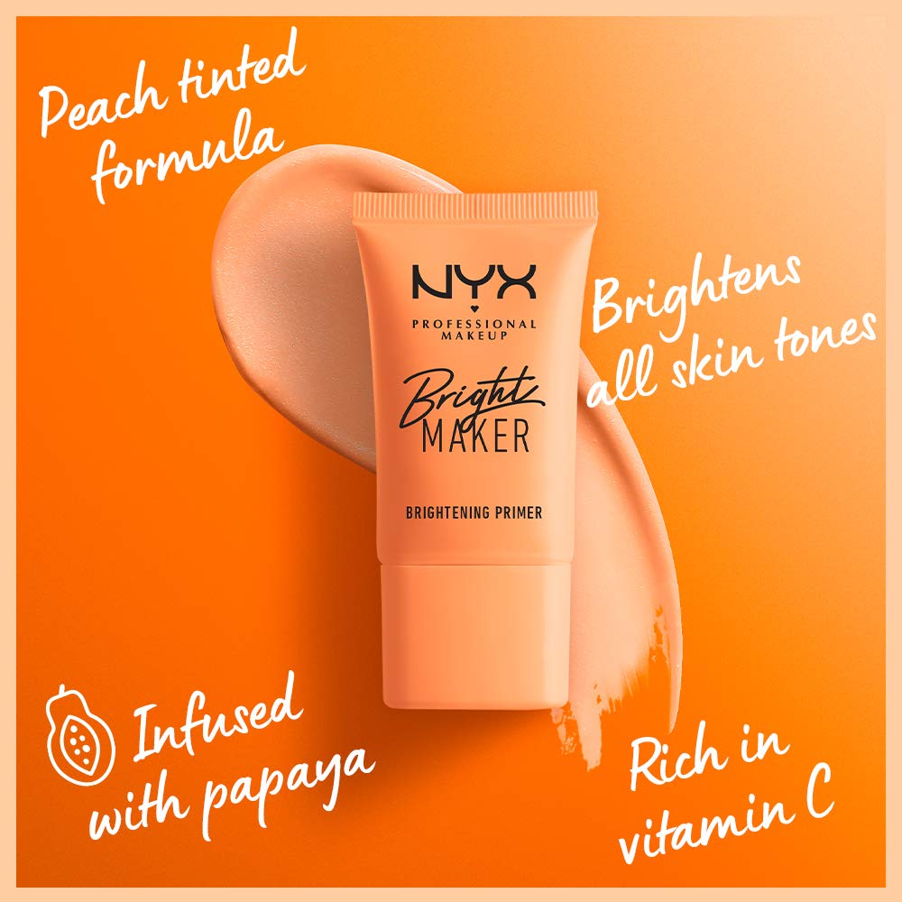 Nyx Bright Maker Primer papaya extract texture ready to smooth skin