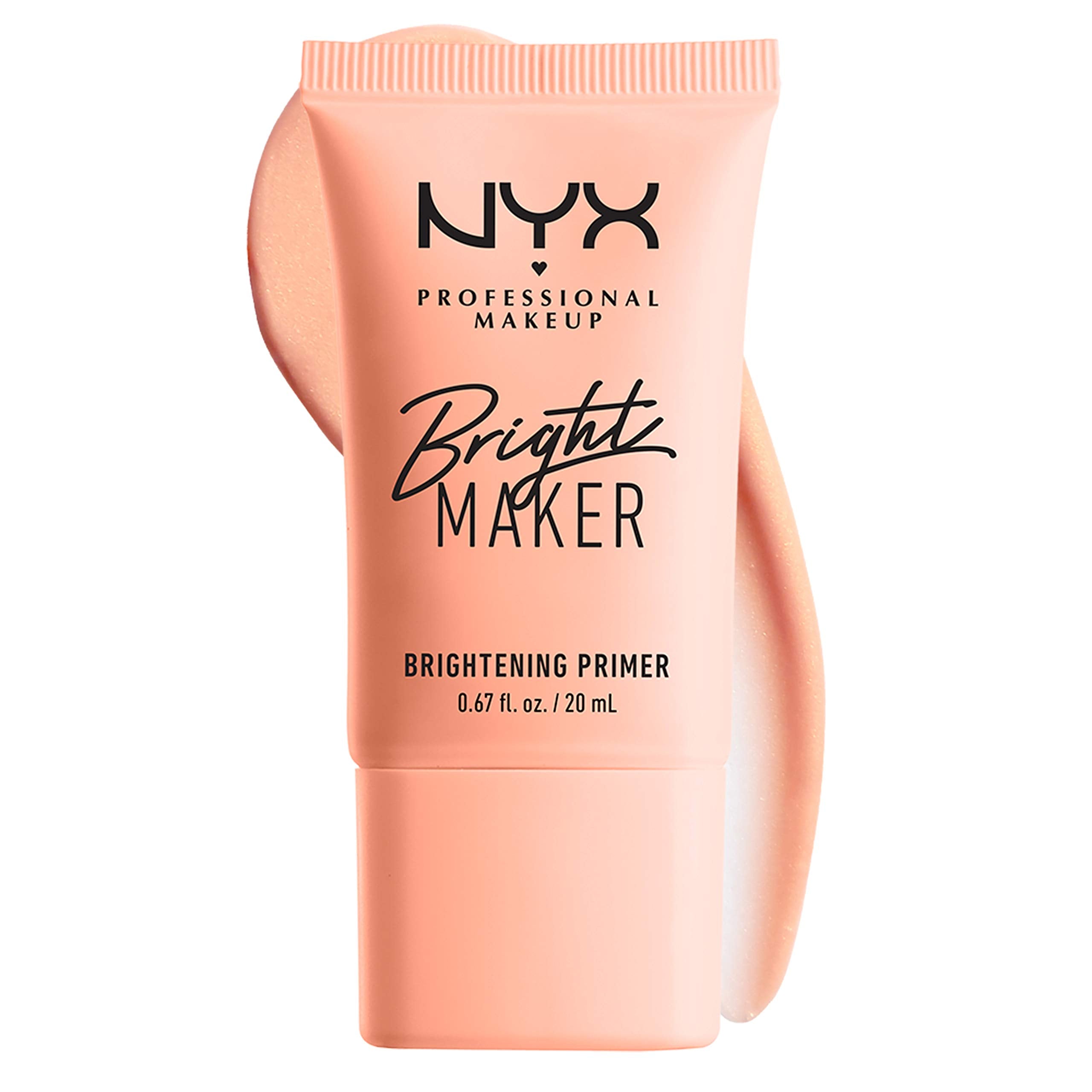 NYX Bright Maker Primer peach-tinted bottle for radiant, long-lasting makeup wear