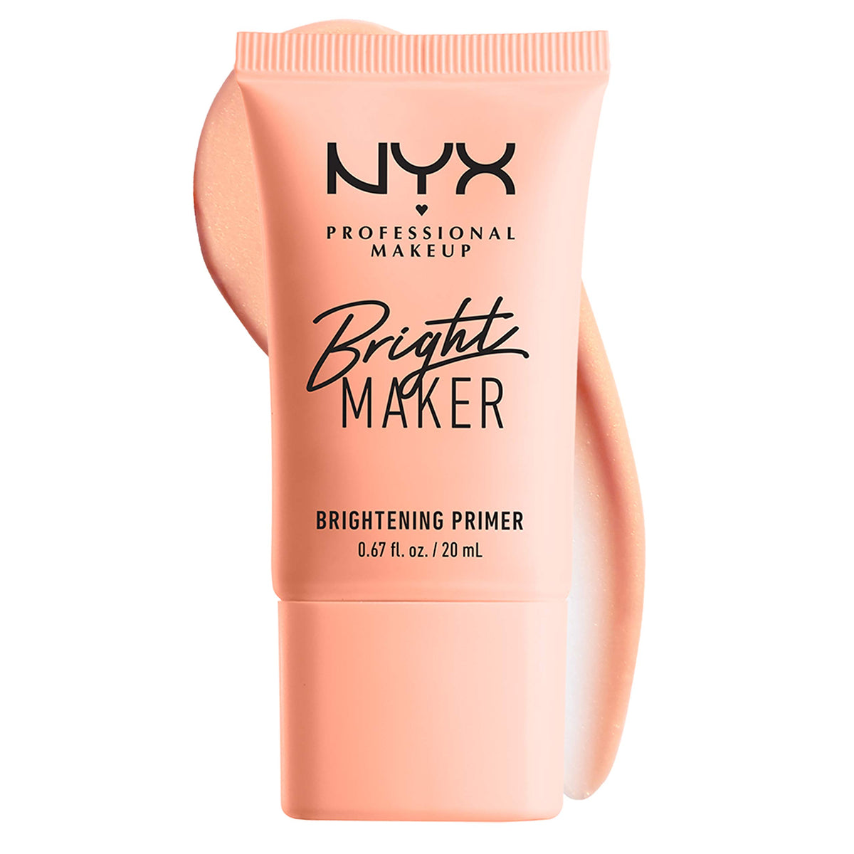NYX Bright Maker Primer peach-tinted bottle for radiant, long-lasting makeup wear