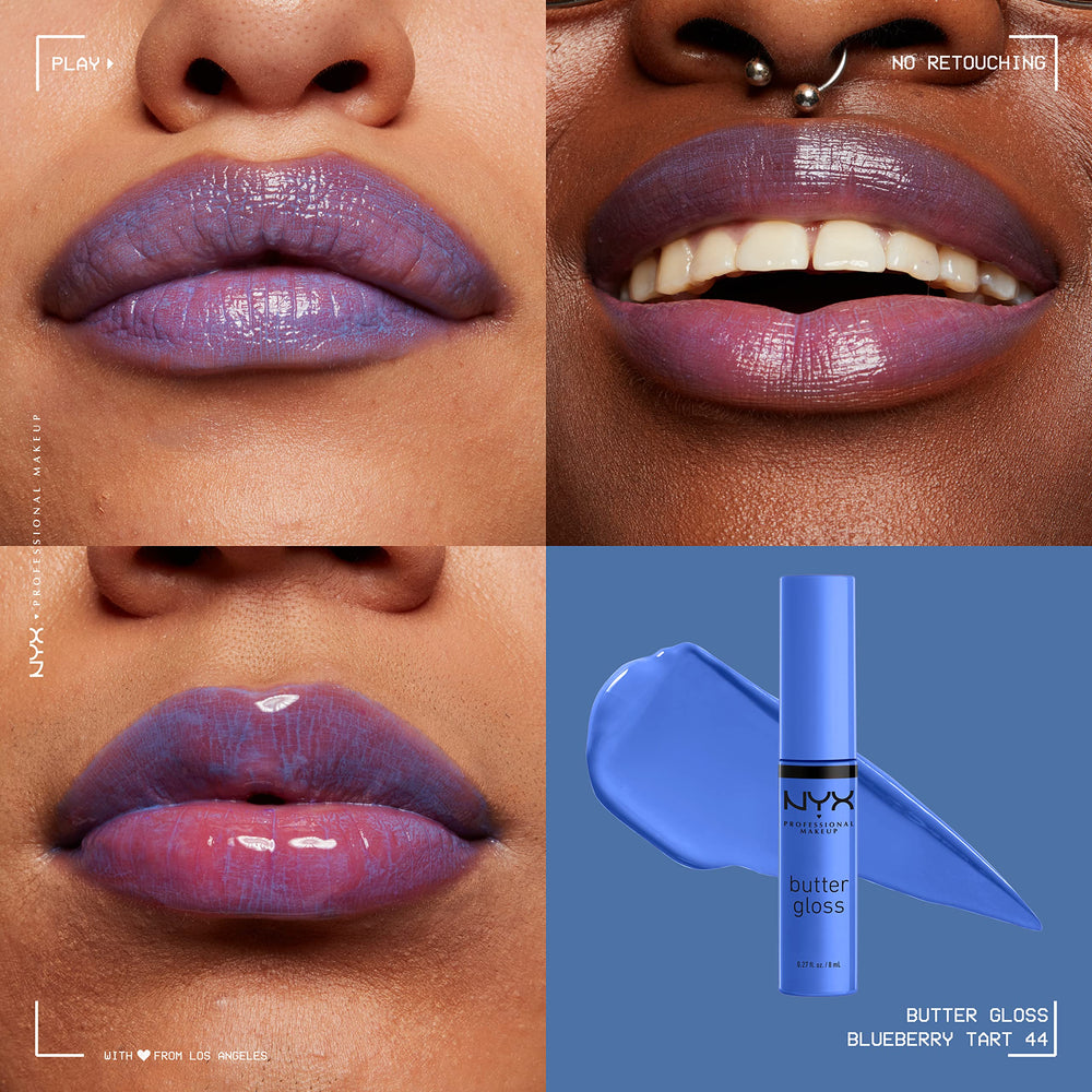 Textura cremosa de NYX Butter Gloss que desliza con brillo suave.