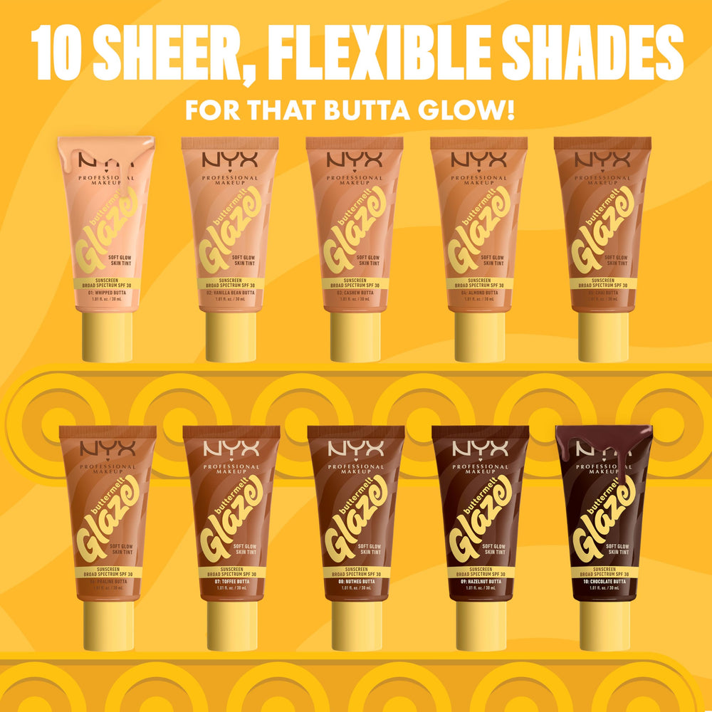 NYX Buttermelt Glaze cruelty-free and PETA certified packaging in lifestyle shot