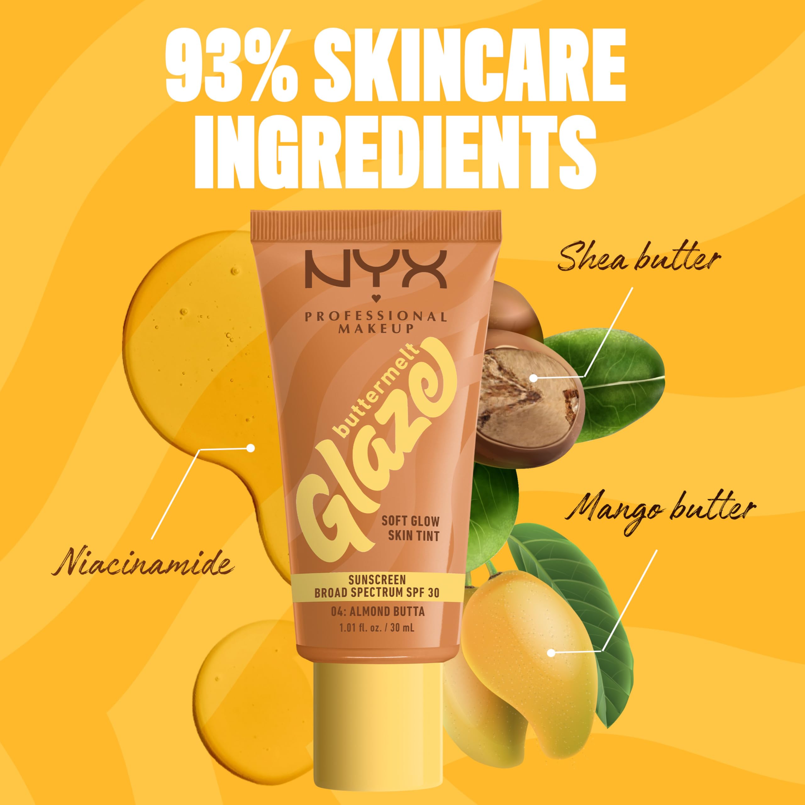 NYX Buttermelt Glaze no white cast result across natural skin tones