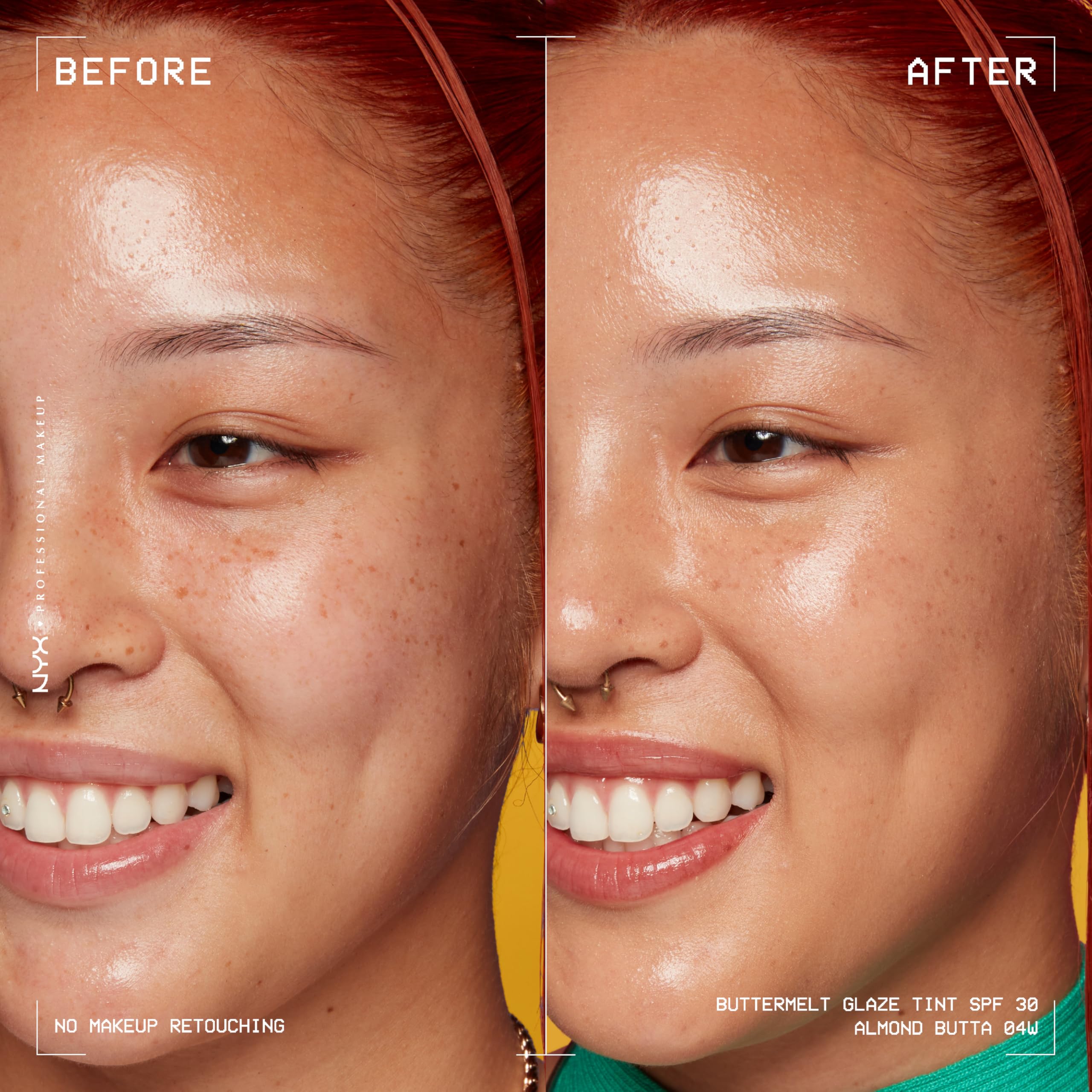 NYX Buttermelt Glaze application close-up demonstrates SPF 30 protection during sunny days