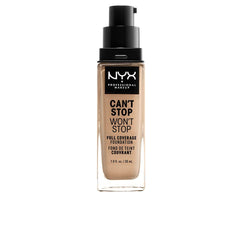 NYX Can't Stop Won't Stop foundation Buff bottle offering long-lasting matte coverage