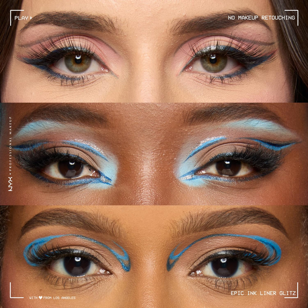NYX Epic Ink Glitz Liner eye look for bold metallic accents