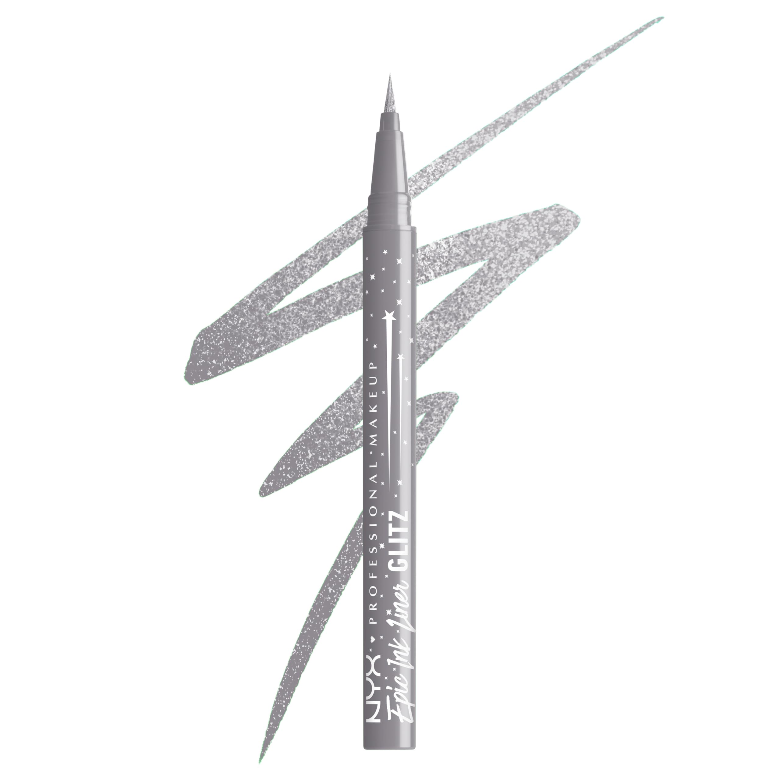 NYX Epic Ink Glitz liner waterproof glitter eyeliner for all-day sparkle.